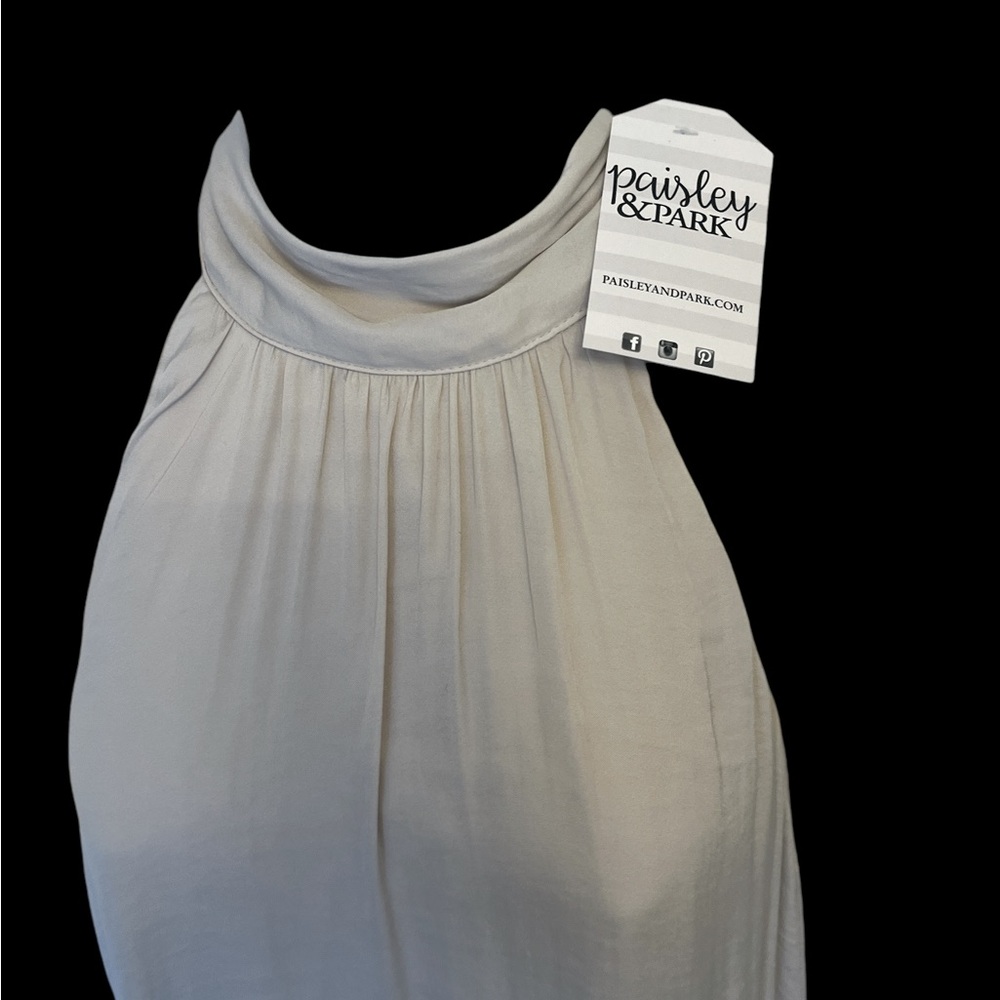 Boutique Cream color sleeveless silk blend dress size medium NWT - Picture 3 of 8